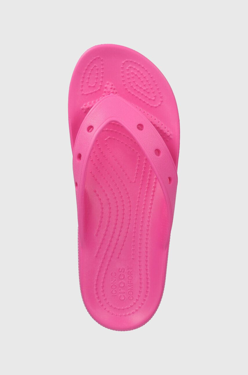 Crocs Джапанки Classic Flip в розово с равна подметка 207713 - Pepit.bg