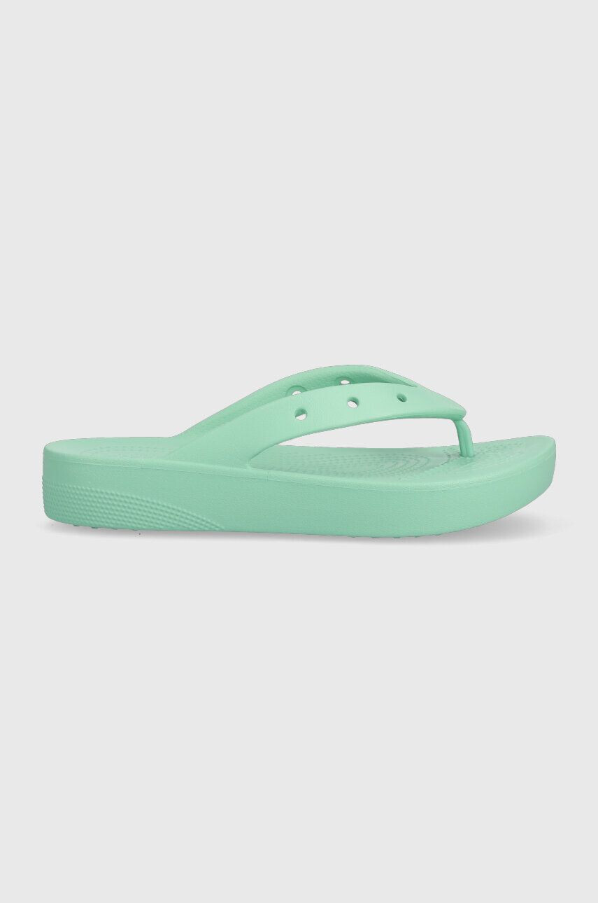 Crocs Джапанки Classic Platform Flip в тюркоазено с платформа 207714 - Pepit.bg