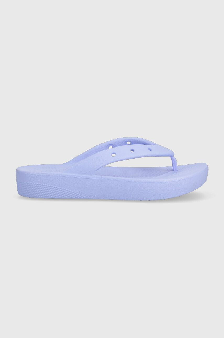 Crocs Джапанки Classic Platform Flip в лилаво с платформа 207714 - Pepit.bg