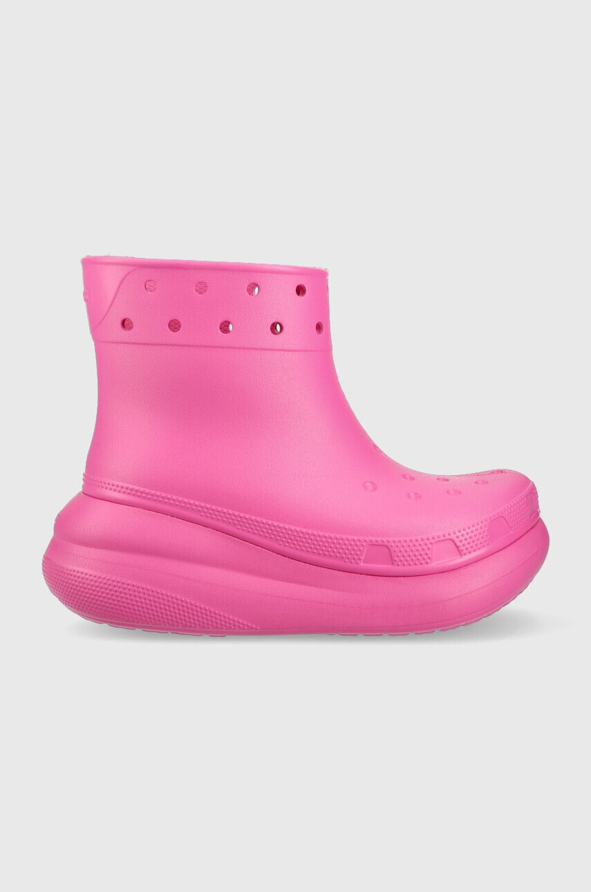 Crocs Гумени ботуши Classic Crush Rain Boot в розово 207946 - Pepit.bg