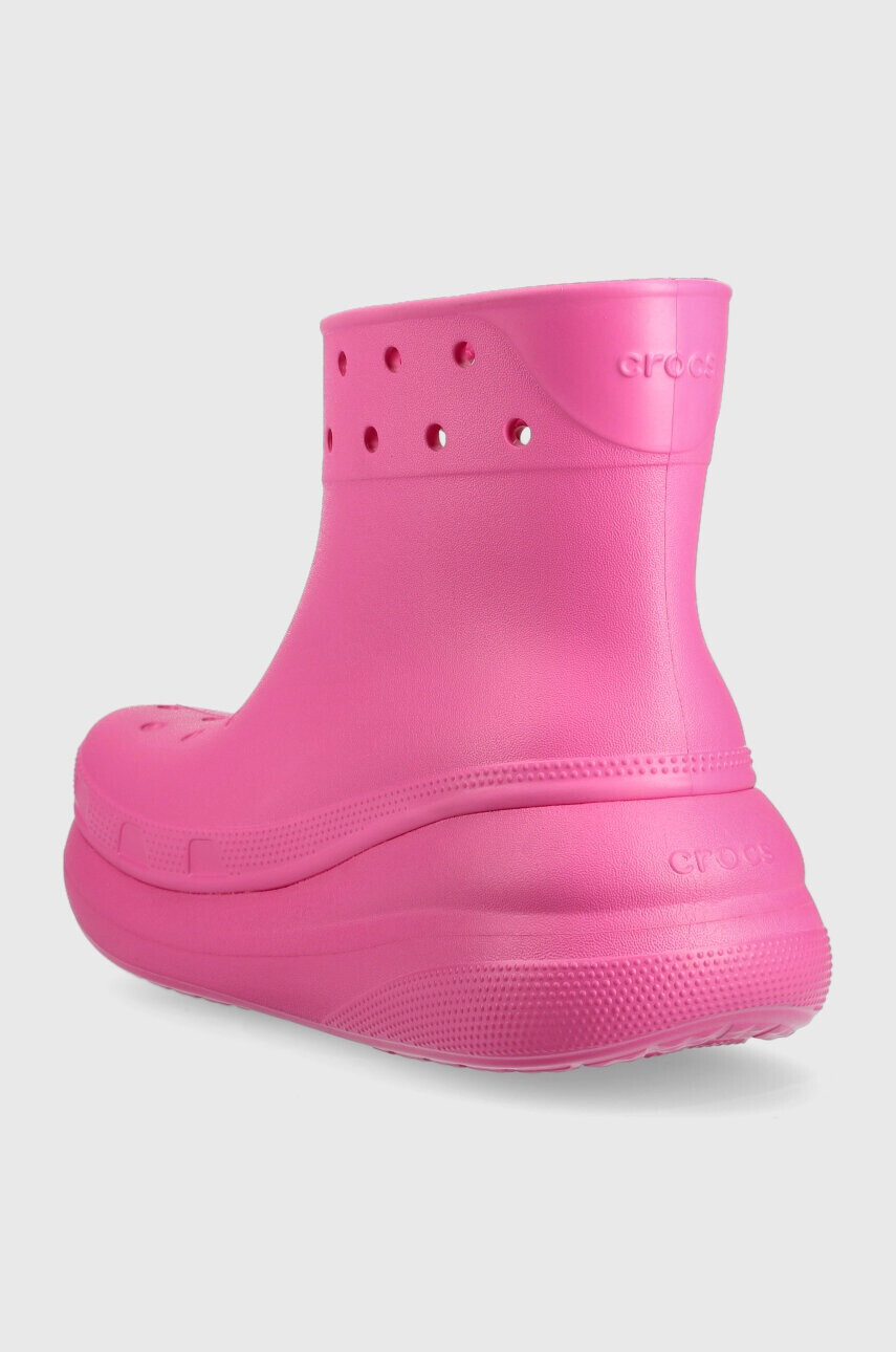 Crocs Гумени ботуши Classic Crush Rain Boot в розово 207946 - Pepit.bg