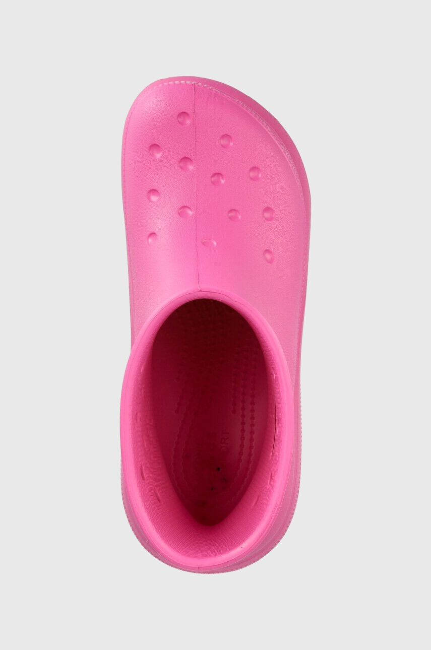 Crocs Гумени ботуши Classic Crush Rain Boot в розово 207946 - Pepit.bg