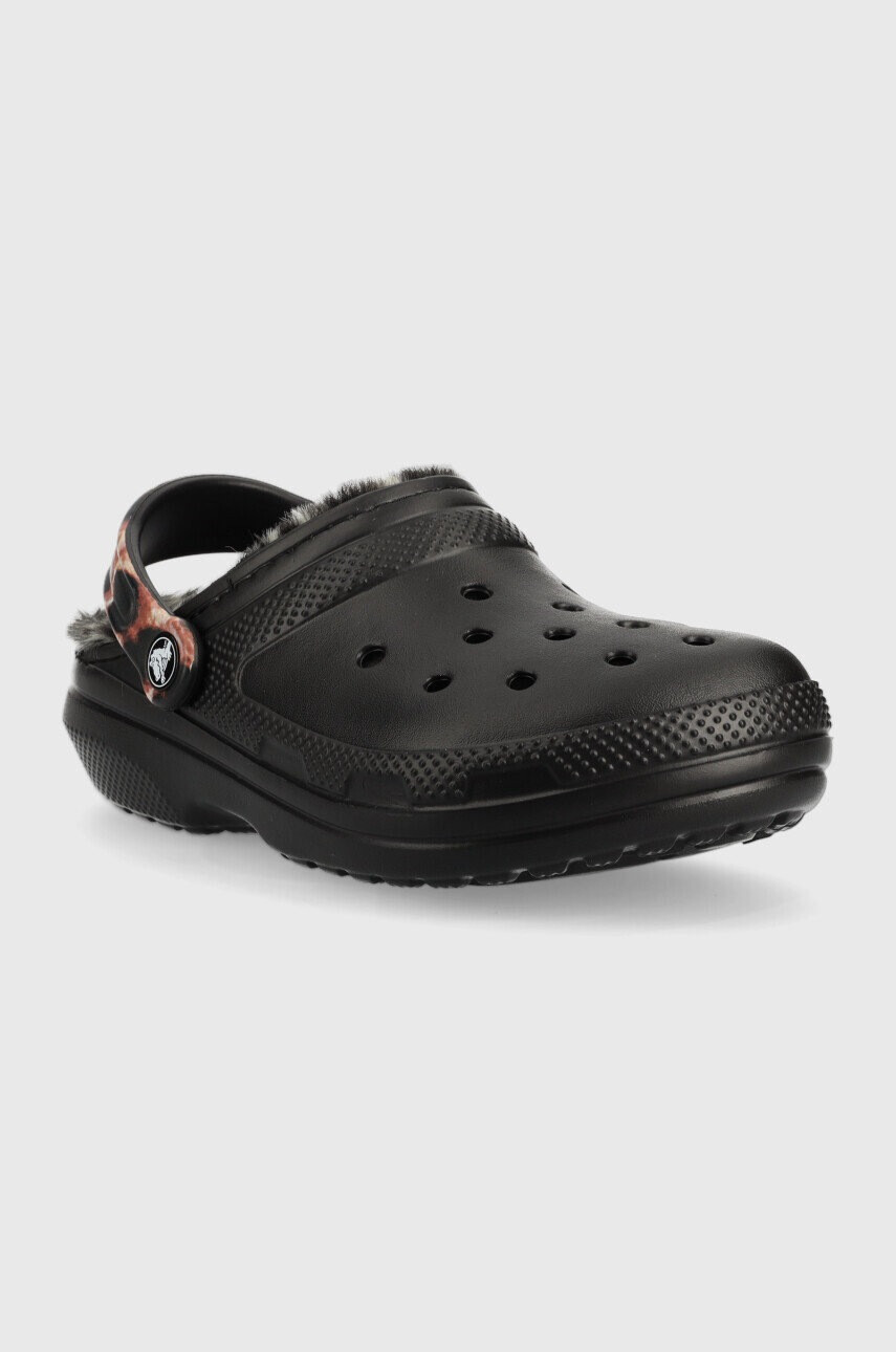 Crocs Пантофи Classic Lined Animal Remix Clog в черно 207842 - Pepit.bg