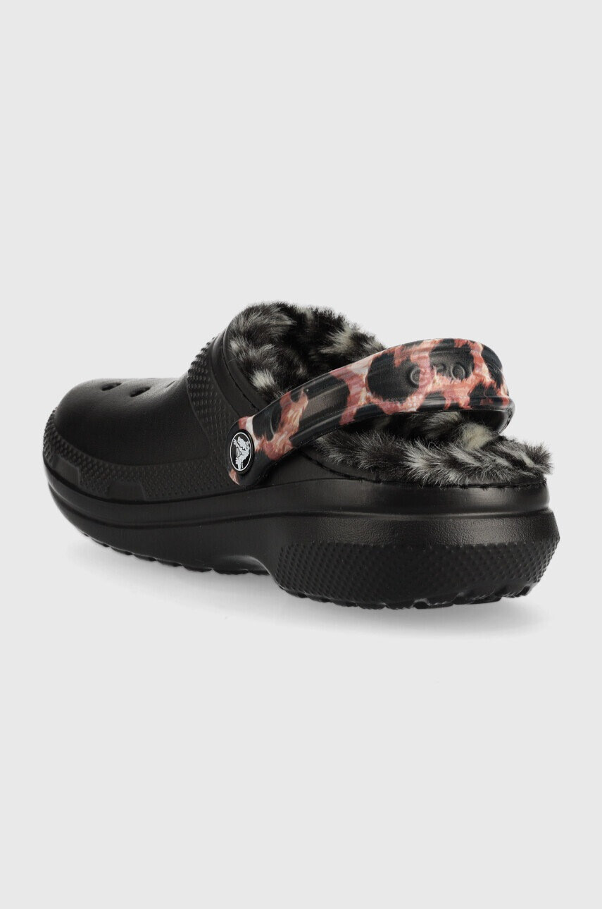 Crocs Пантофи Classic Lined Animal Remix Clog в черно 207842 - Pepit.bg