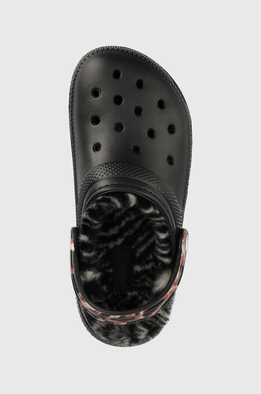 Crocs Пантофи Classic Lined Animal Remix Clog в черно 207842 - Pepit.bg