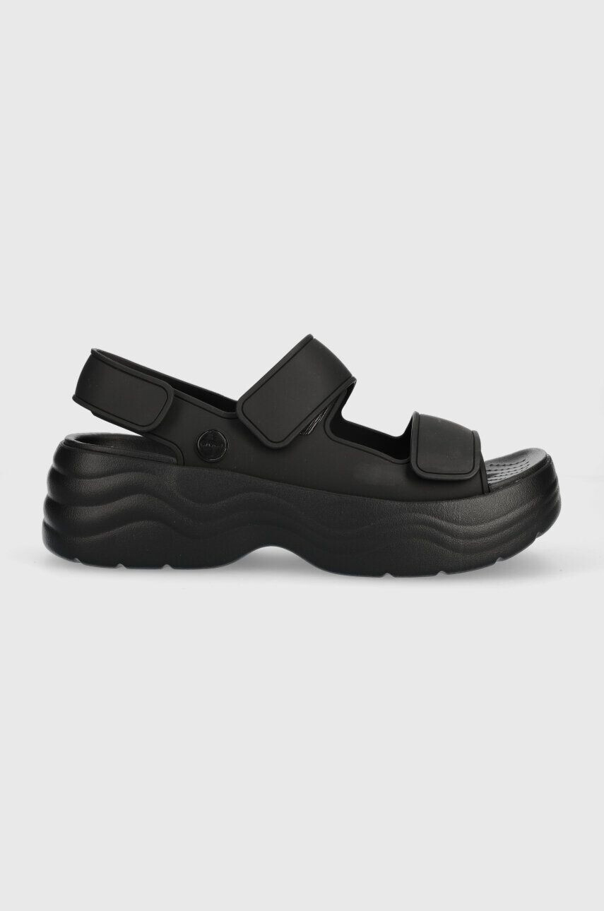 Crocs Сандали Skyline Slide в черно с платформа 208183 - Pepit.bg