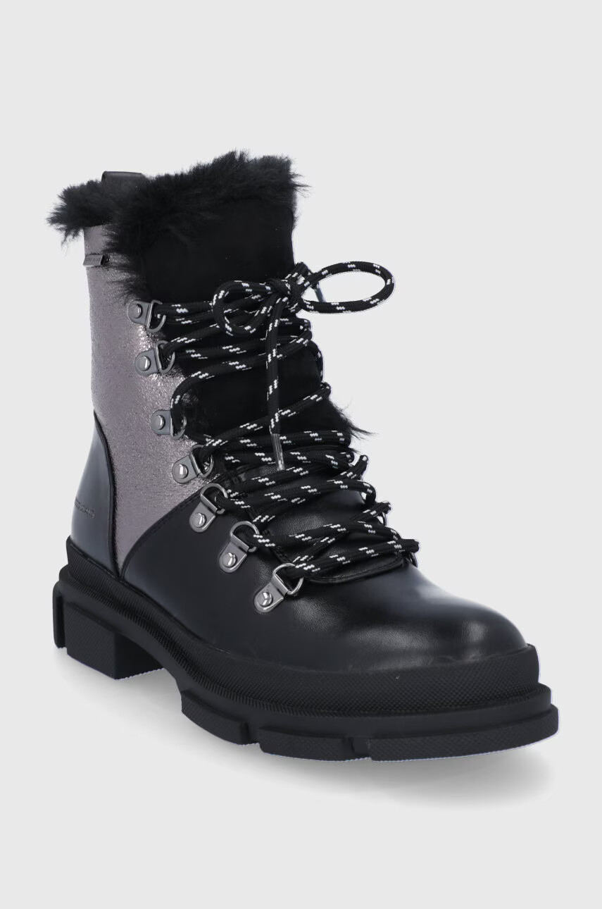 Cross Jeans Боти в черно с платформа - Pepit.bg