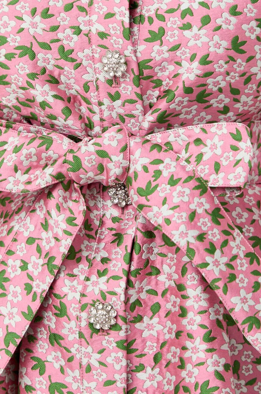 Custommade Рокля Lynett Jacquard в розово къс модел разкроен модел - Pepit.bg