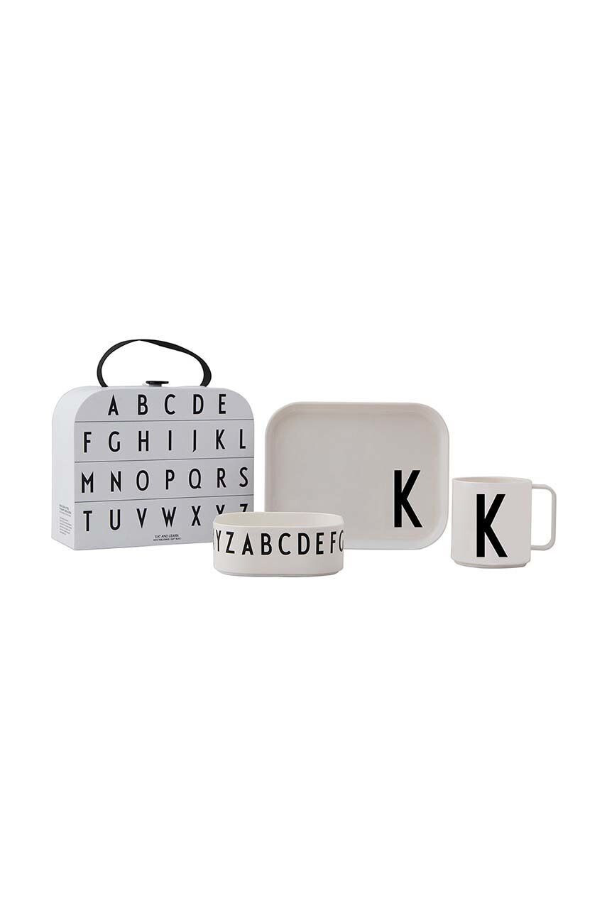 Design Letters Детски комплект за закуска Classics in a suitcase K (4 броя) - Pepit.bg