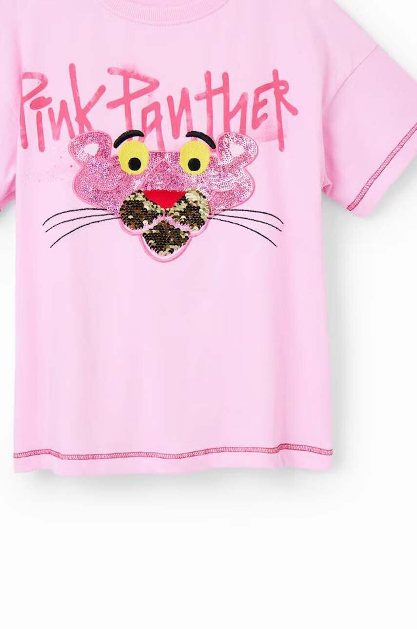 Desigual Детска памучна тениска Pink Panther в розово - Pepit.bg