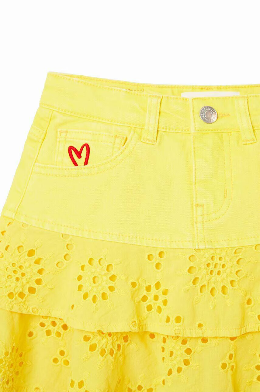 Desigual Детска пола в жълто къс модел разкроен модел - Pepit.bg