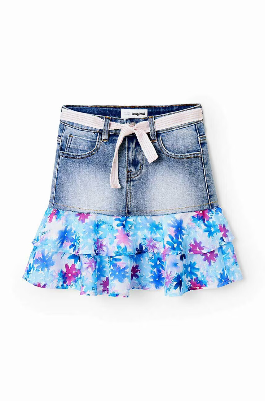 Desigual Детска пола в синьо къс модел разкроен модел - Pepit.bg