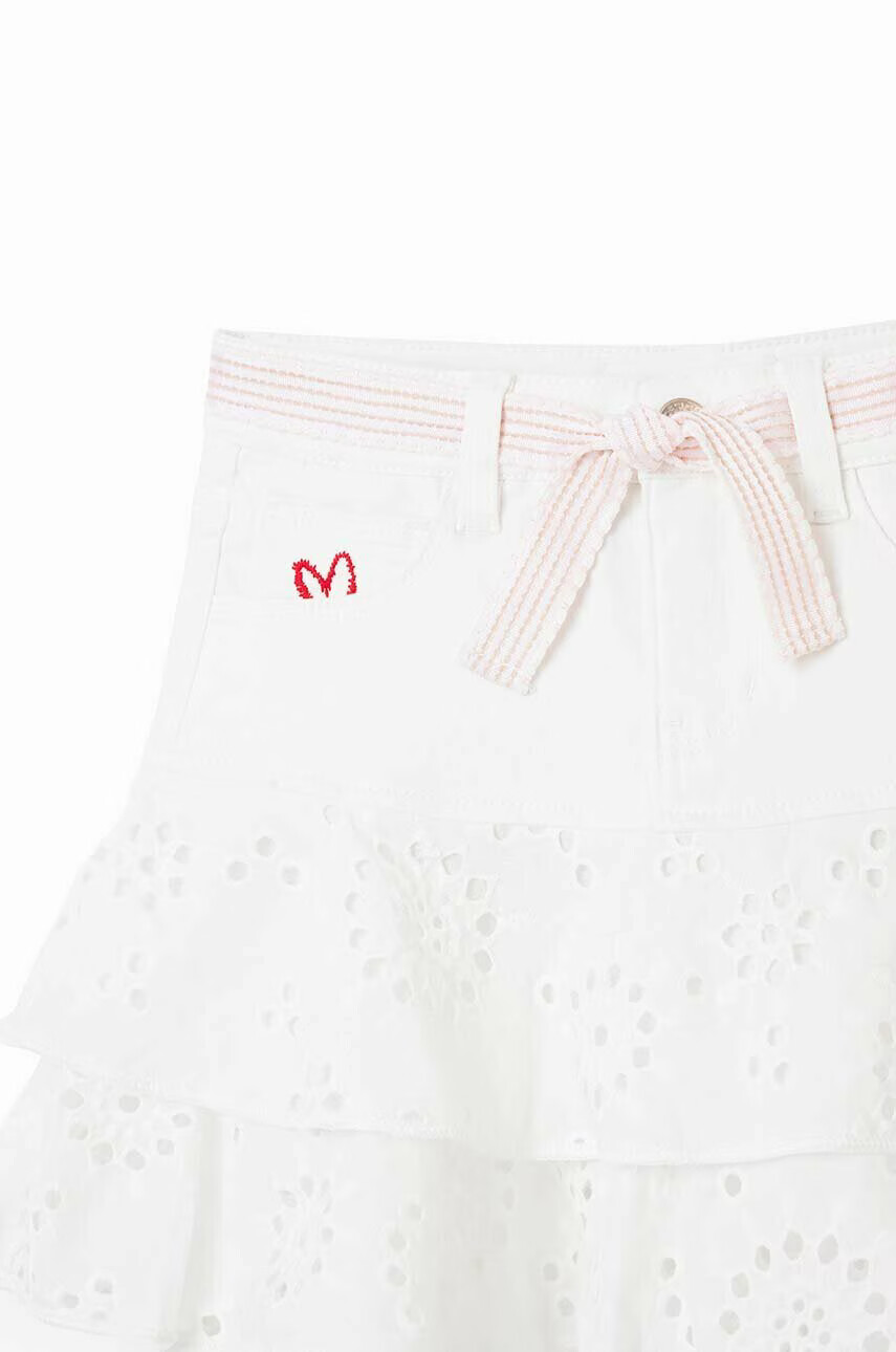 Desigual Детска пола в бяло къс модел разкроен модел - Pepit.bg