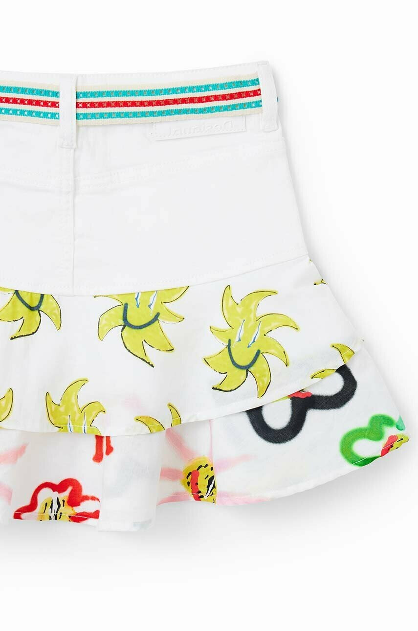 Desigual Детска пола в бяло къс модел разкроен модел - Pepit.bg