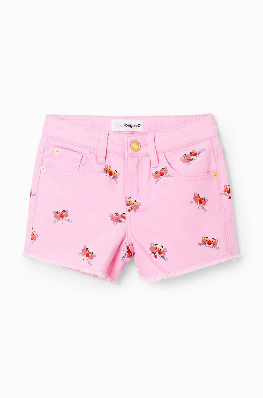 Desigual Детски къси панталони в розово с десен - Pepit.bg