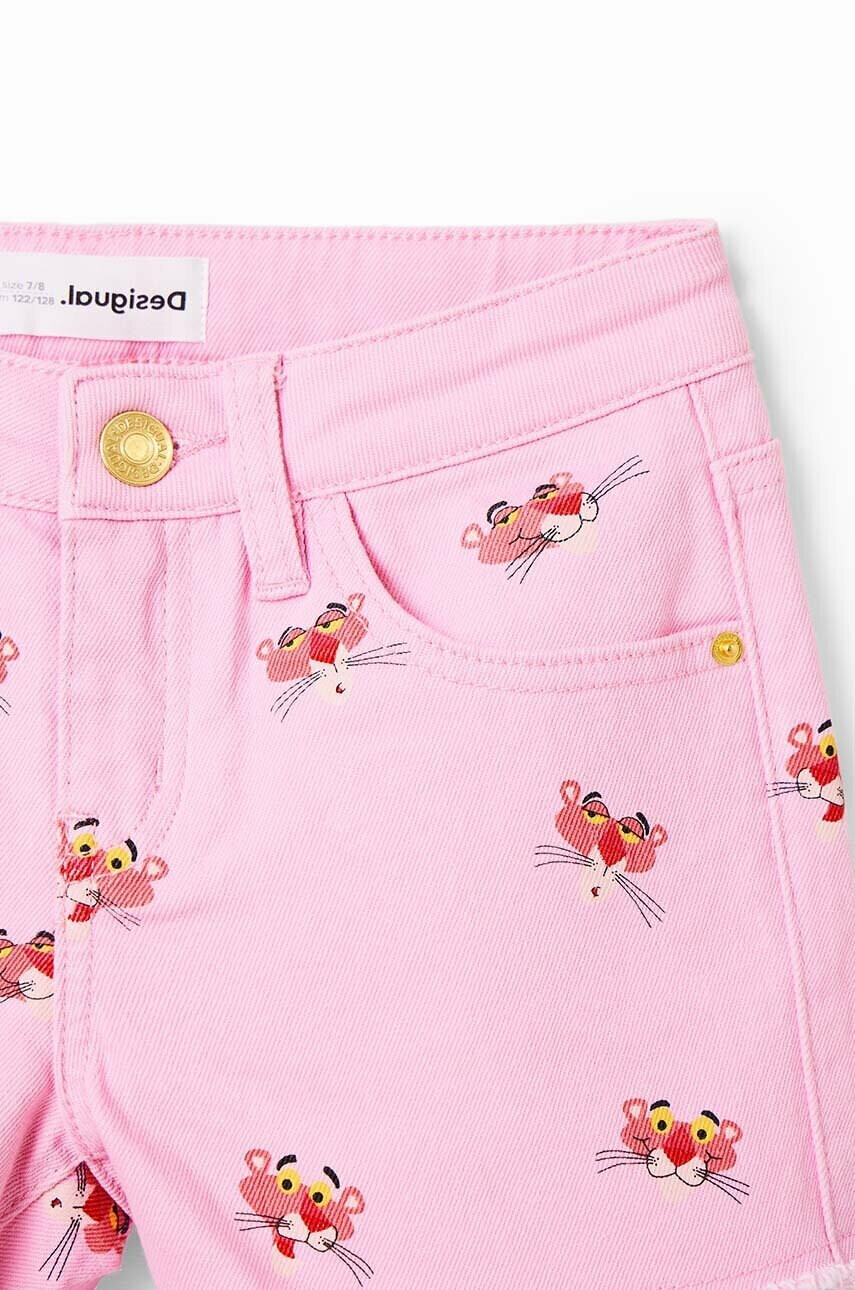 Desigual Детски къси панталони в розово с десен - Pepit.bg