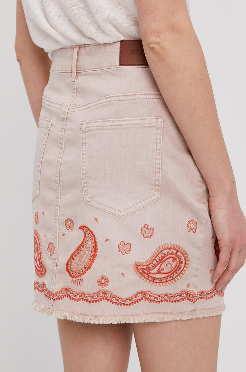 Desigual Дънкова пола в розово - Pepit.bg
