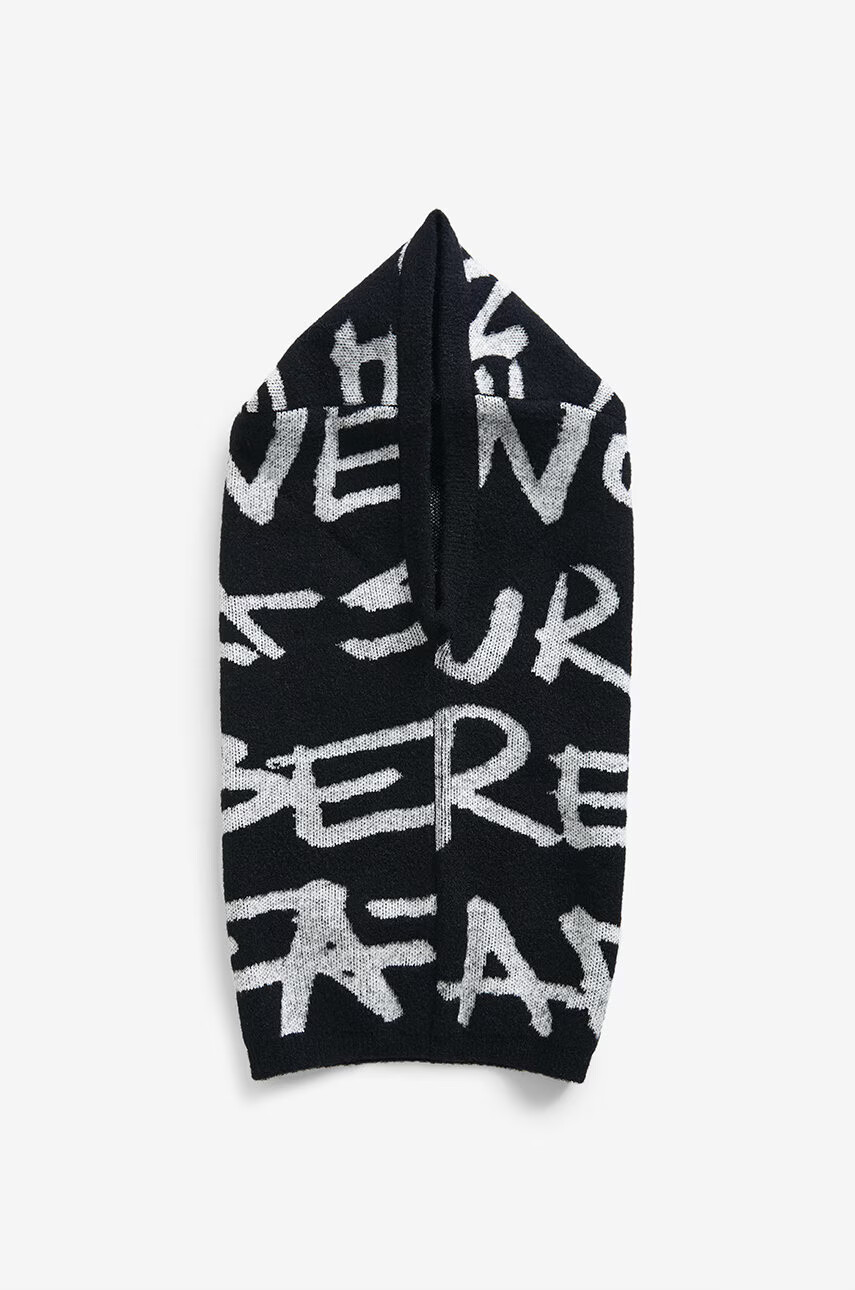 Desigual Кръгъл шал в черно с фина плетка - Pepit.bg