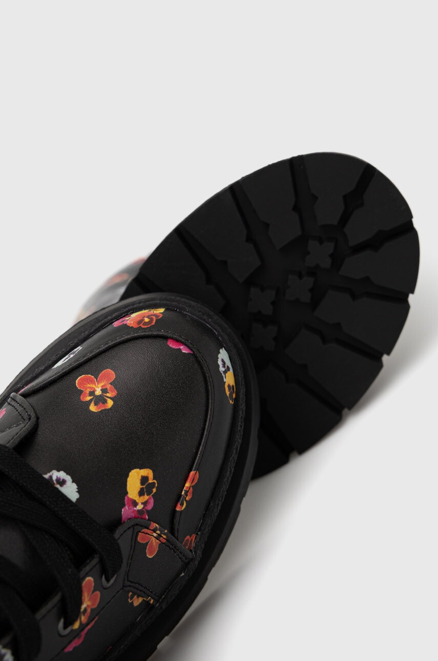 Desigual Кубинки Flowers в черно с платформа - Pepit.bg