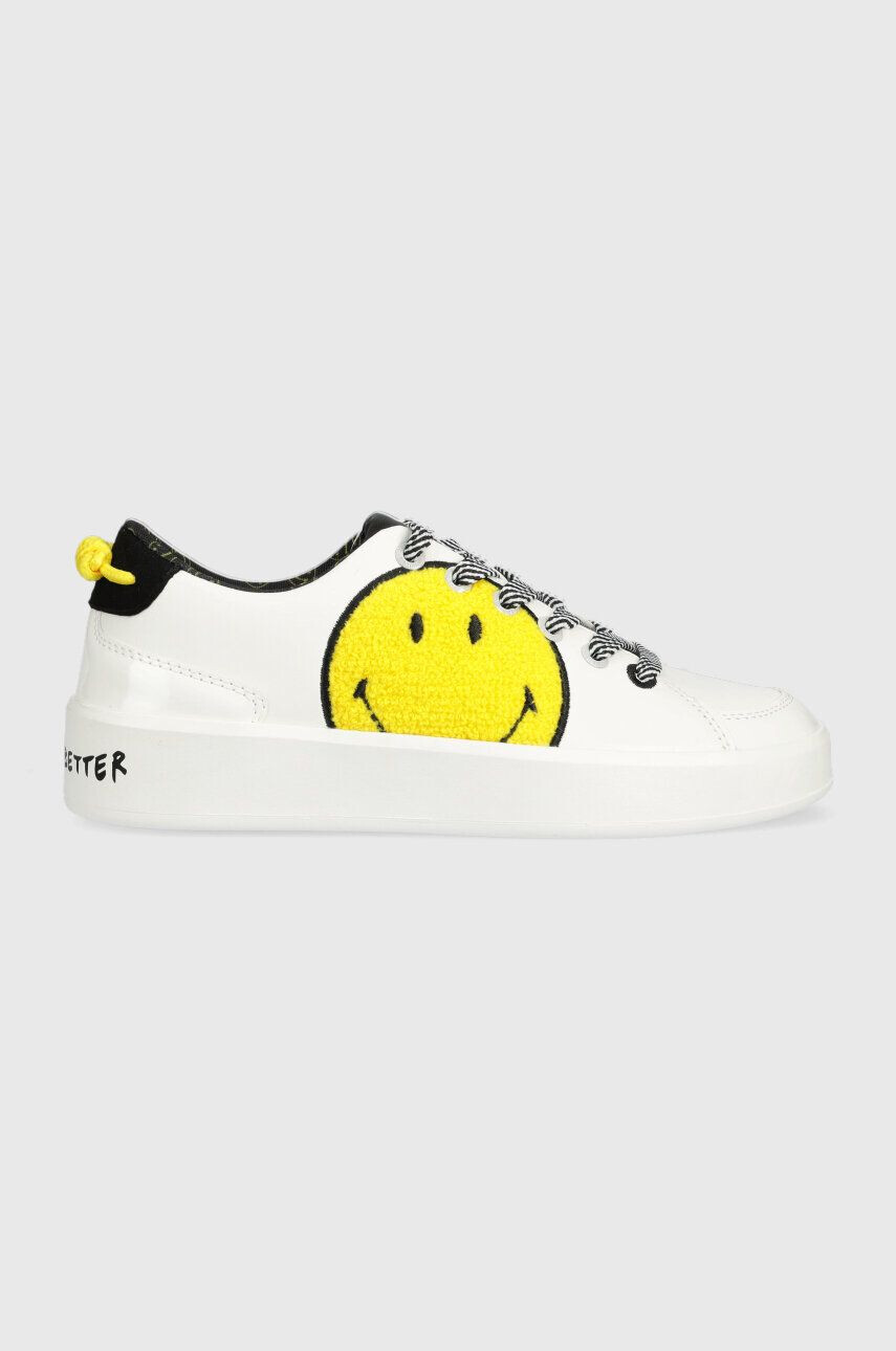 Desigual Маратонки x SMILEY в бяло 23SSKP33.1000 - Pepit.bg