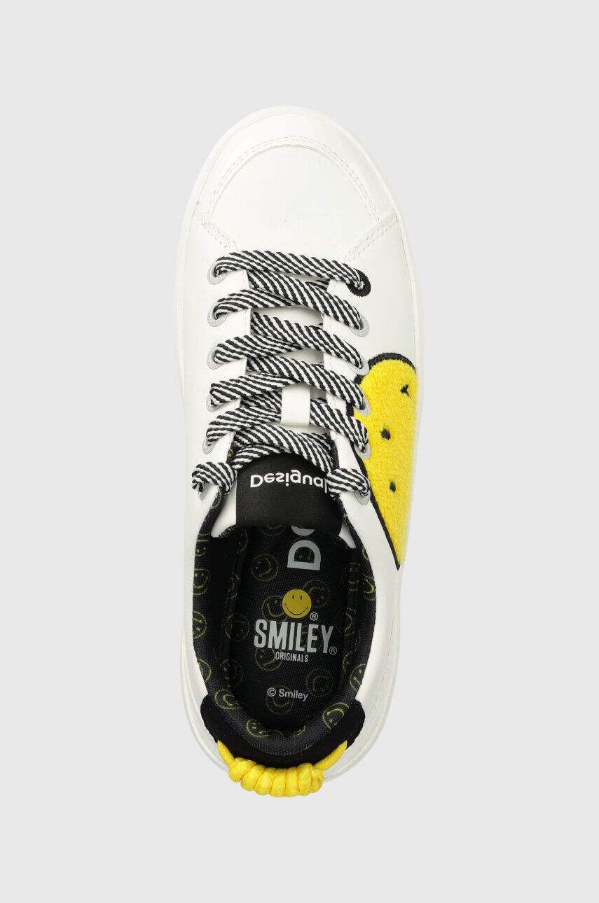 Desigual Маратонки x SMILEY в бяло 23SSKP33.1000 - Pepit.bg