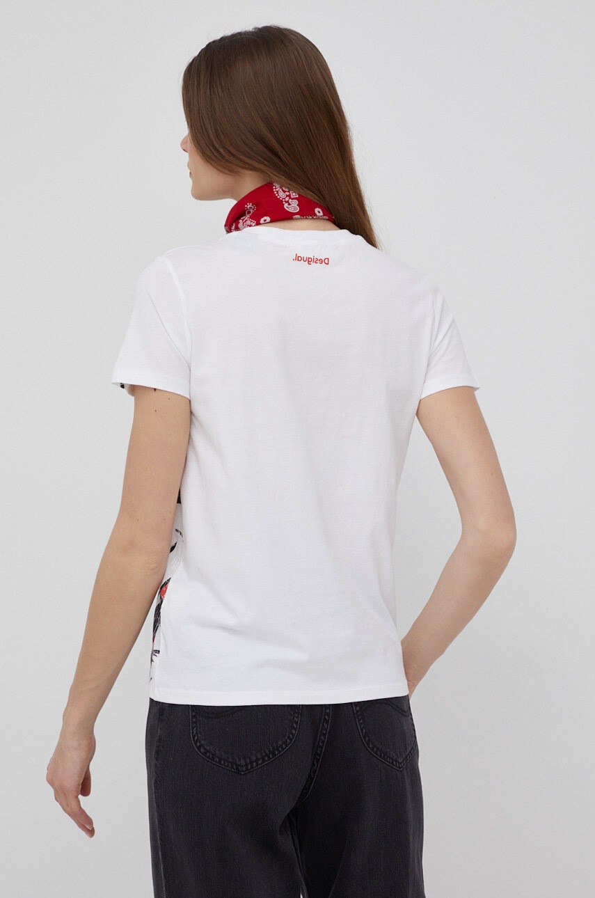 Desigual Памучна тениска в бяло - Pepit.bg