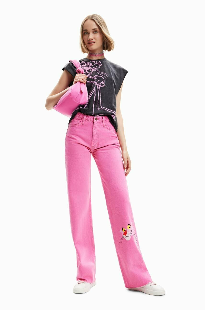 Desigual Памучна тениска в черно - Pepit.bg