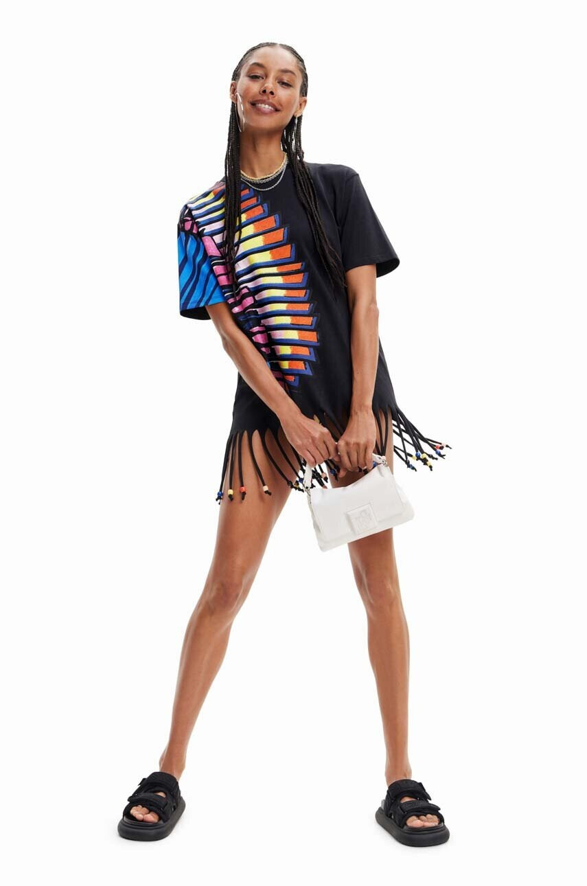 Desigual Памучна тениска в черно - Pepit.bg