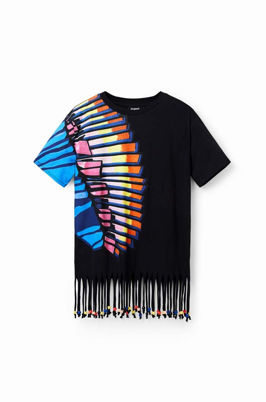 Desigual Памучна тениска в черно - Pepit.bg