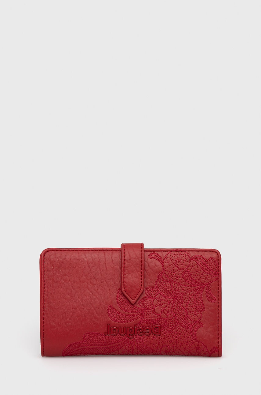 Desigual Портфейл дамски в червено - Pepit.bg