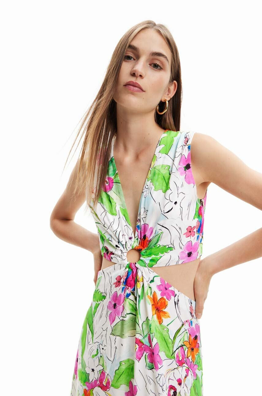 Desigual Рокля в бяло дълъг модел разкроен модел - Pepit.bg