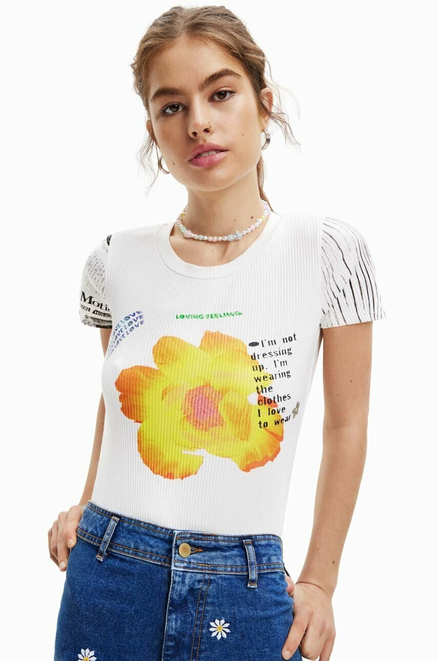 Desigual Тениска в бяло - Pepit.bg
