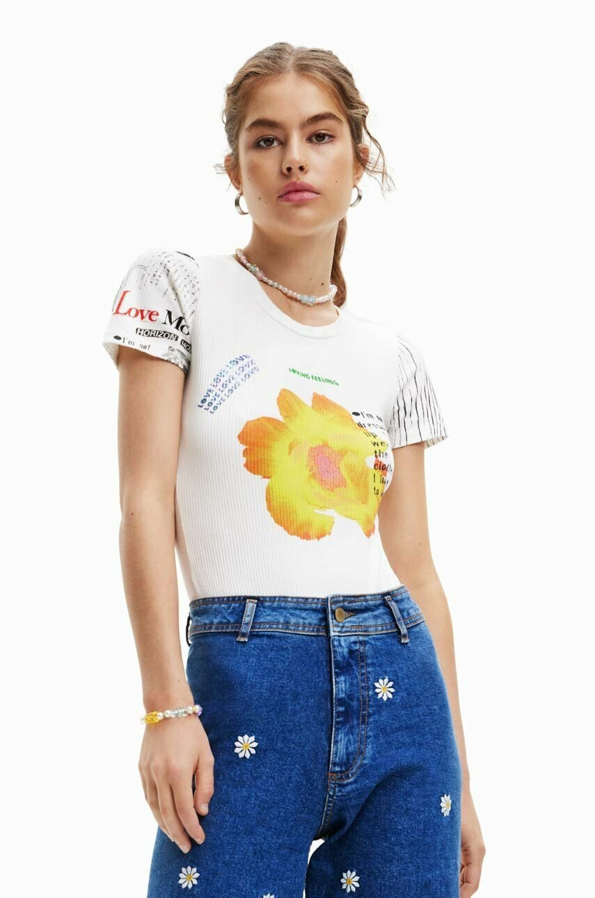 Desigual Тениска в бяло - Pepit.bg