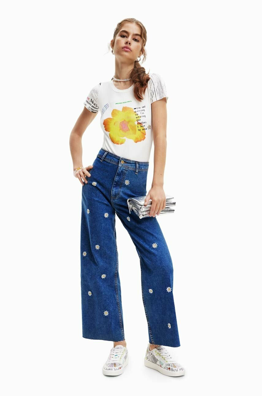 Desigual Тениска в бяло - Pepit.bg