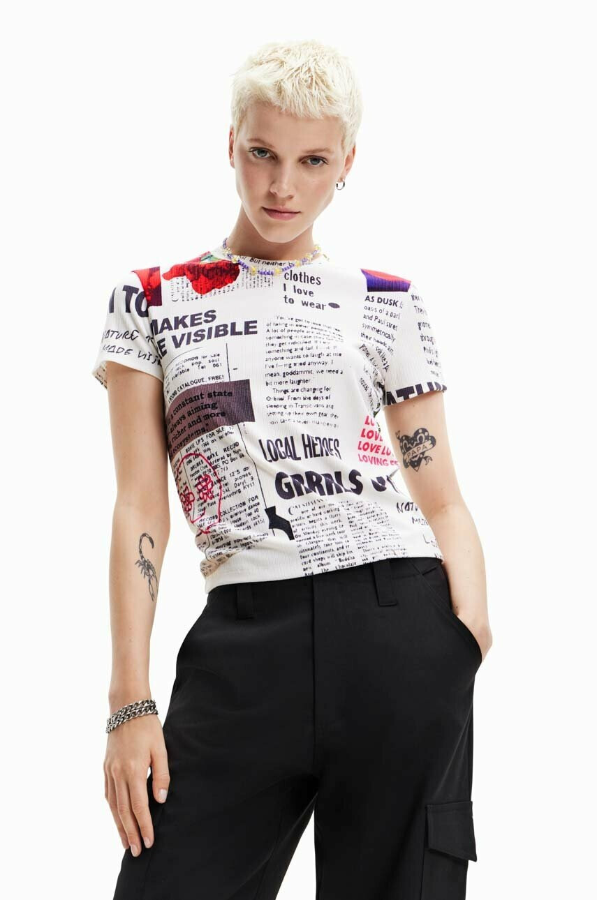 Desigual Тениска в бяло - Pepit.bg