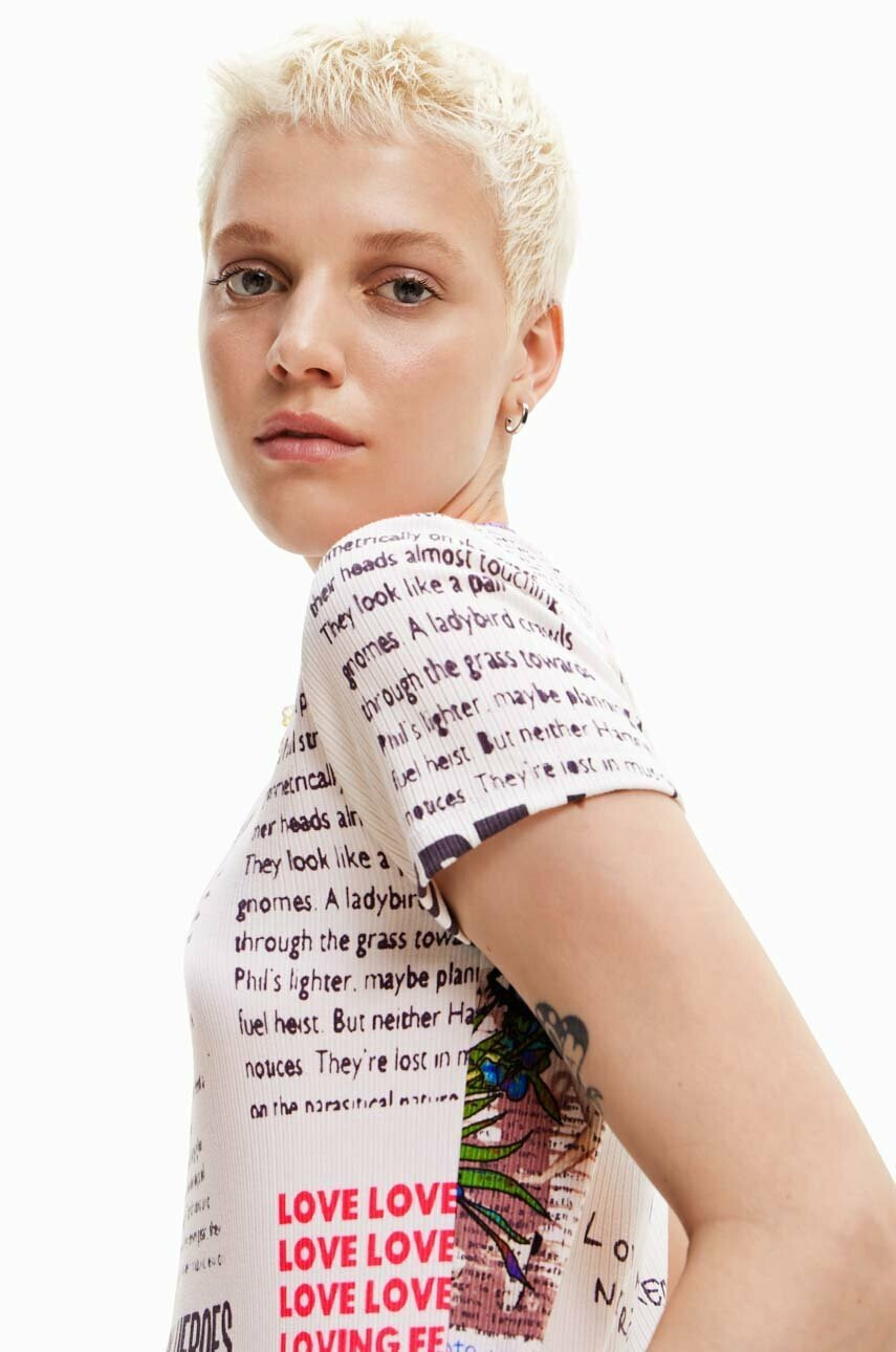 Desigual Тениска в бяло - Pepit.bg
