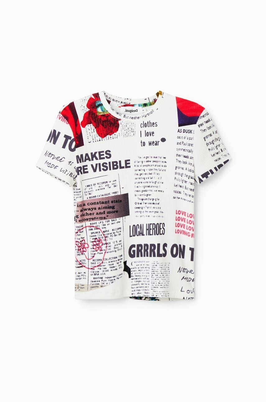 Desigual Тениска в бяло - Pepit.bg