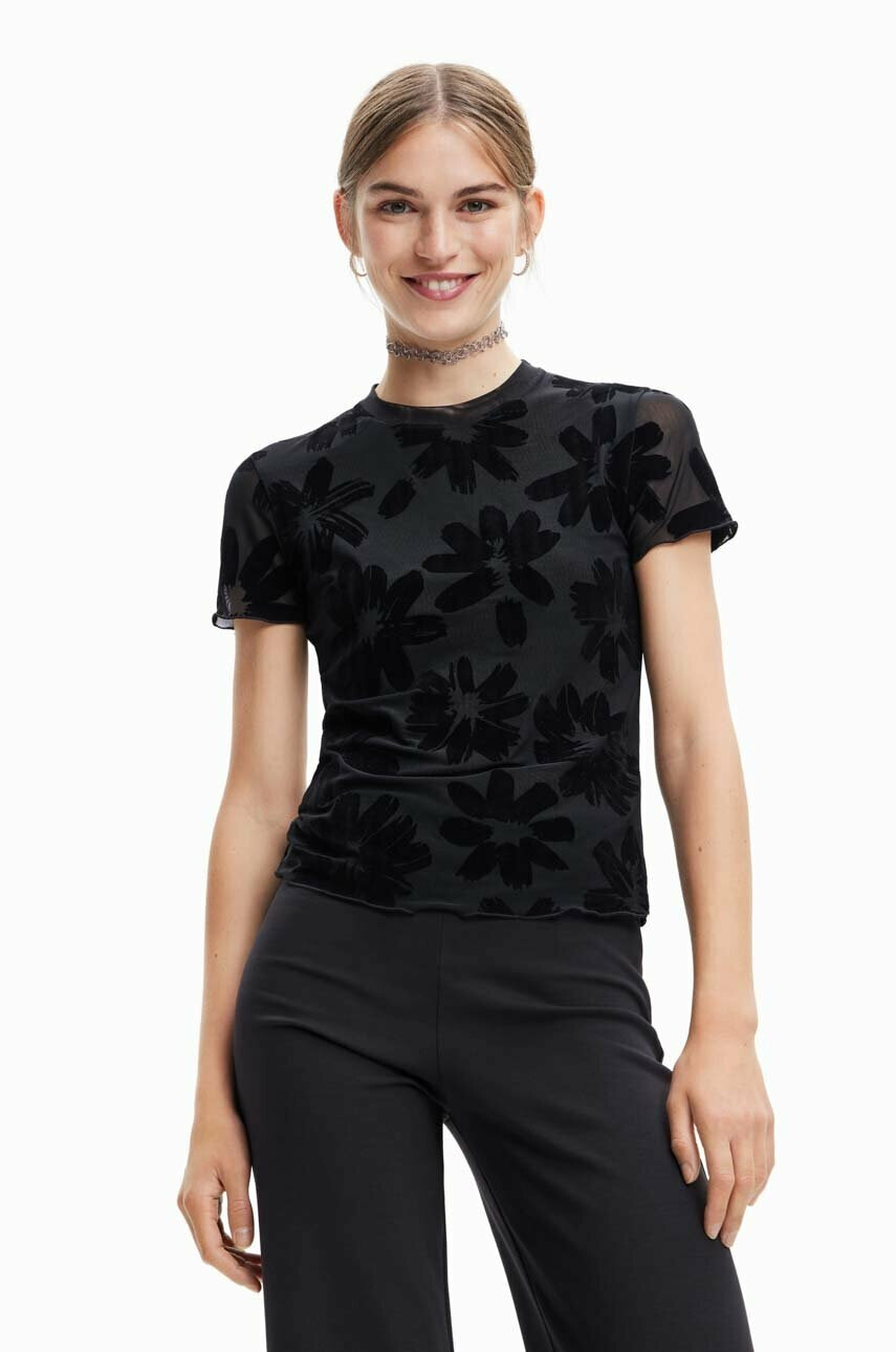 Desigual Тениска в черно - Pepit.bg