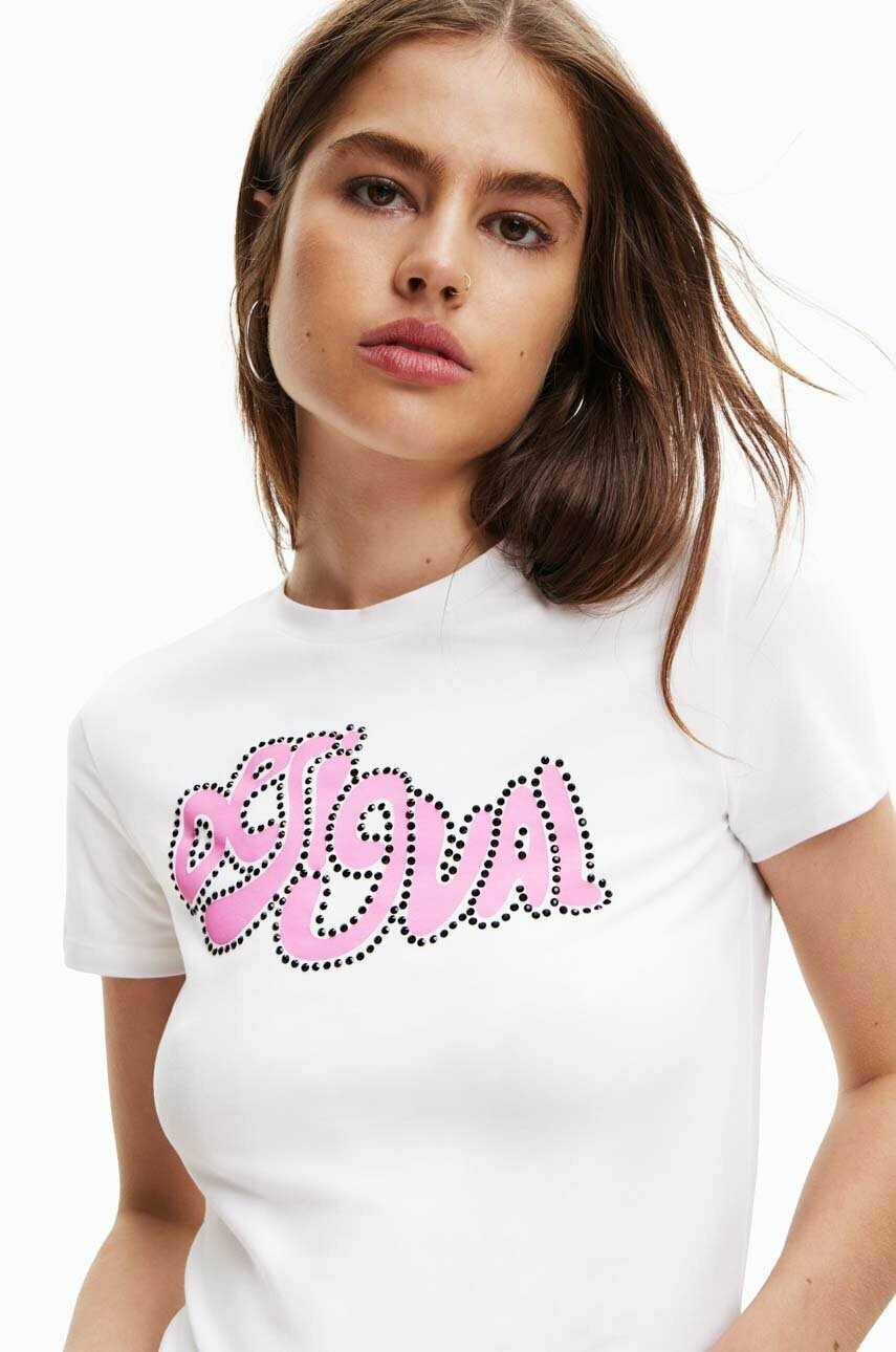 Desigual Тениска в бяло - Pepit.bg