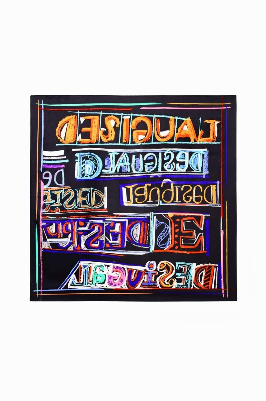 Desigual Тънък шал в черно с десен - Pepit.bg