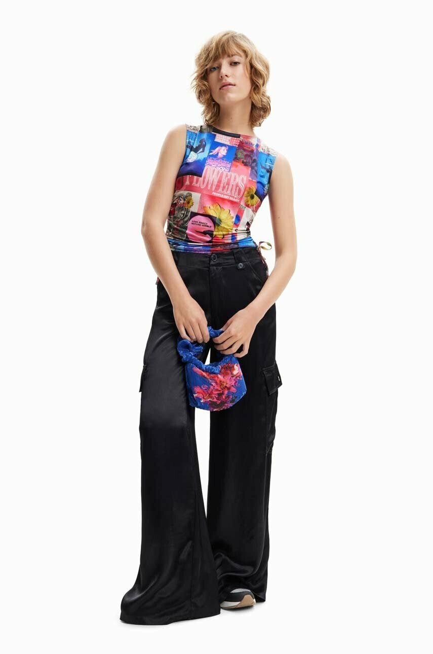 Desigual Топ дамски в черно - Pepit.bg