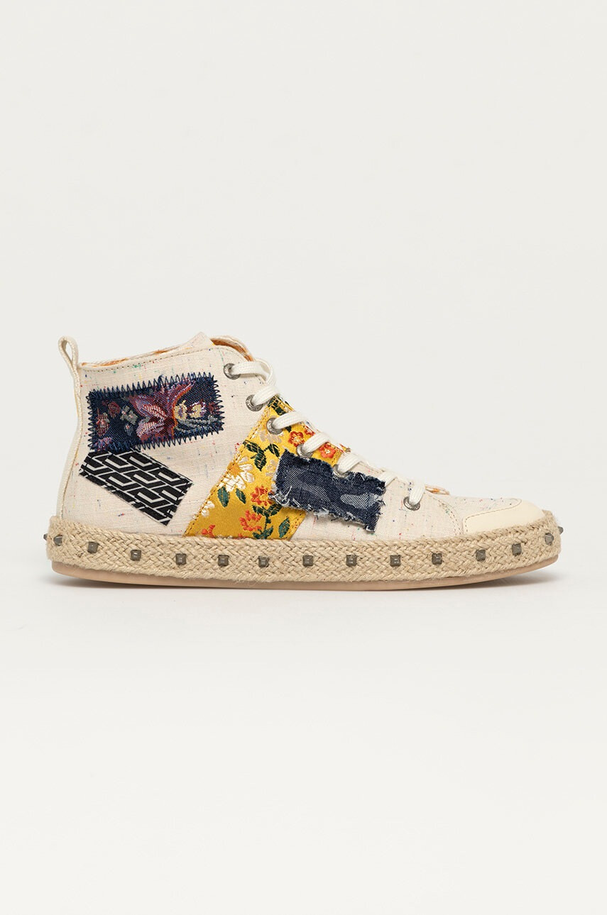 Desigual Високи кецове дамски в бяло - Pepit.bg