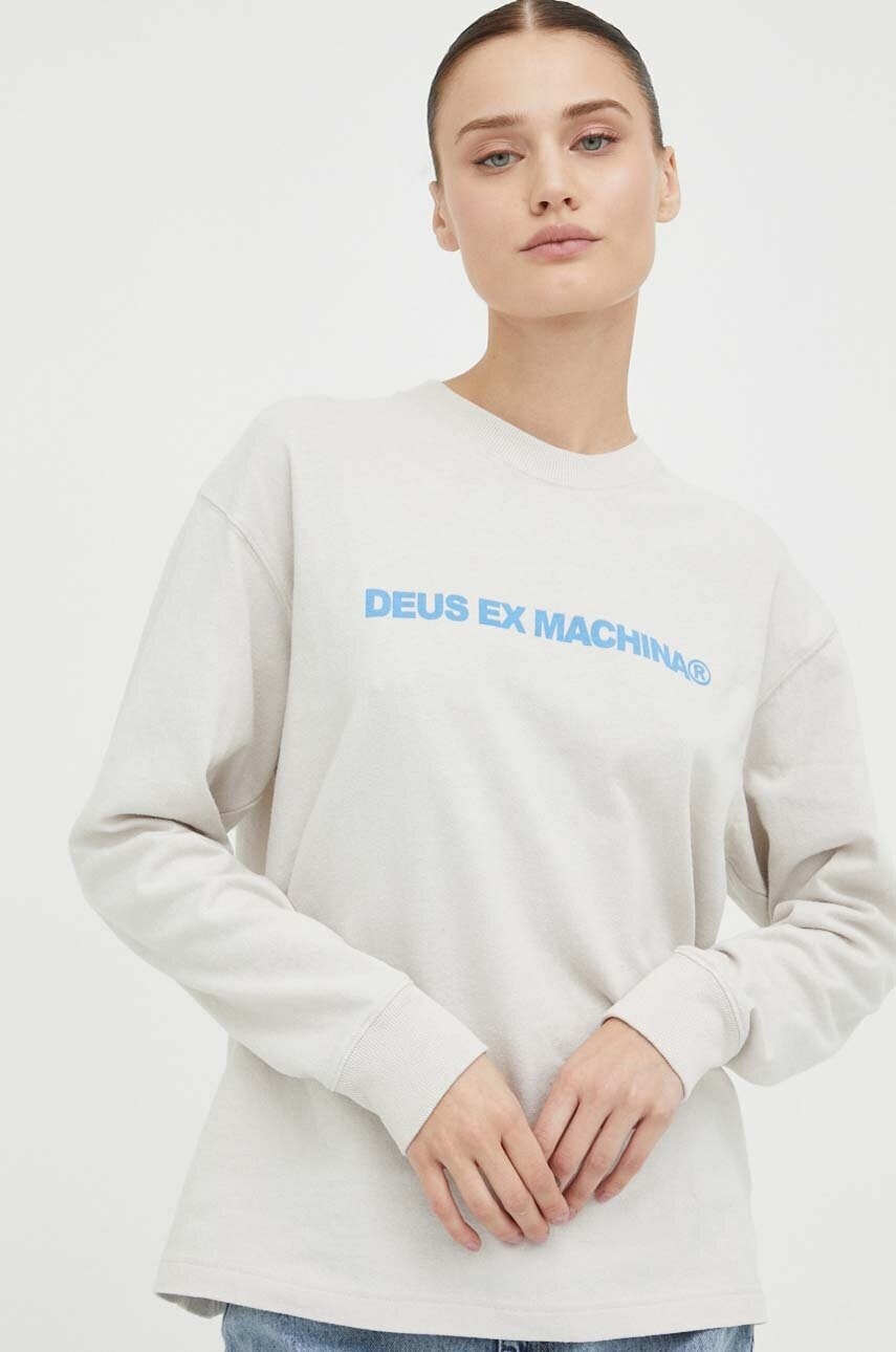 Deus Ex Machina Памучна блуза с дълги ръкави в бежово - Pepit.bg