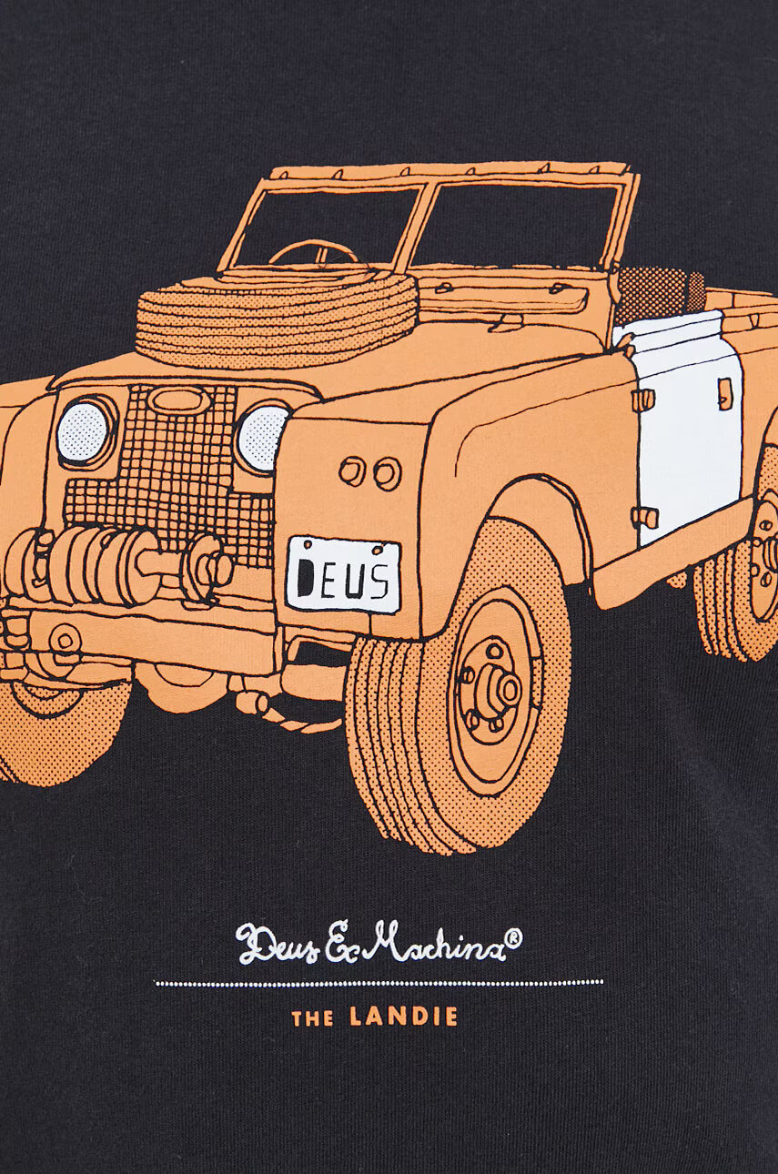 Deus Ex Machina Памучна тениска в черно с принт - Pepit.bg