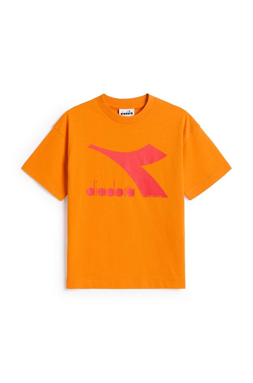 Diadora Детска памучна тениска в оранжево - Pepit.bg