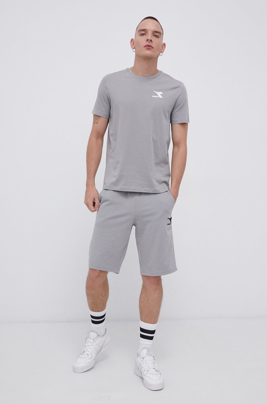 Diadora Къс панталон мъжки в сиво - Pepit.bg