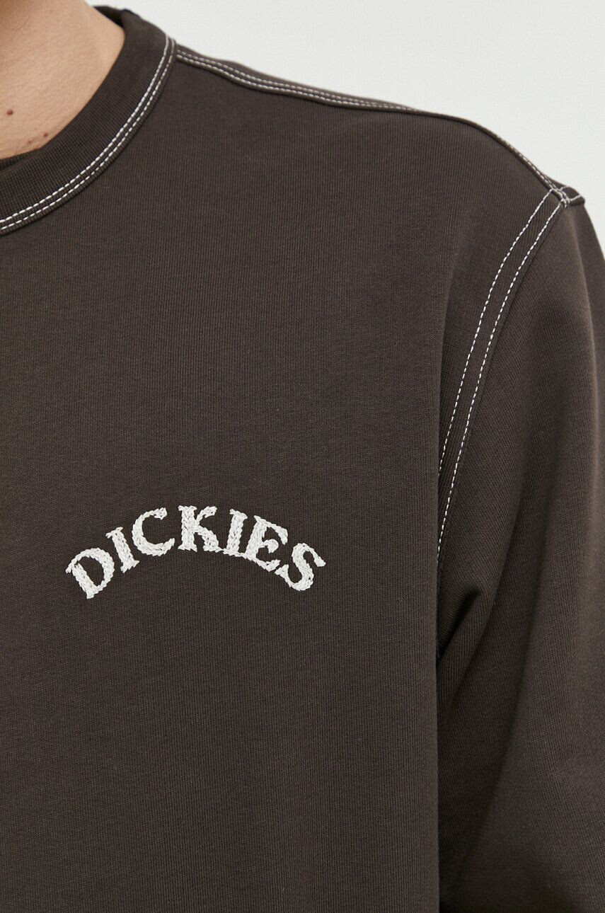 Dickies Памучен суичър в кафяво с апликация - Pepit.bg