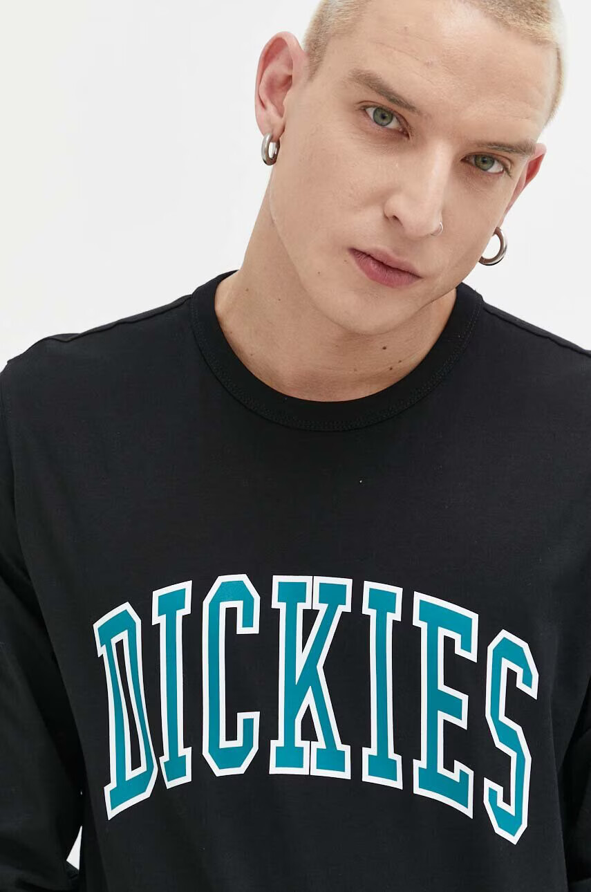 Dickies Памучна блуза с дълги ръкави в черно с принт - Pepit.bg