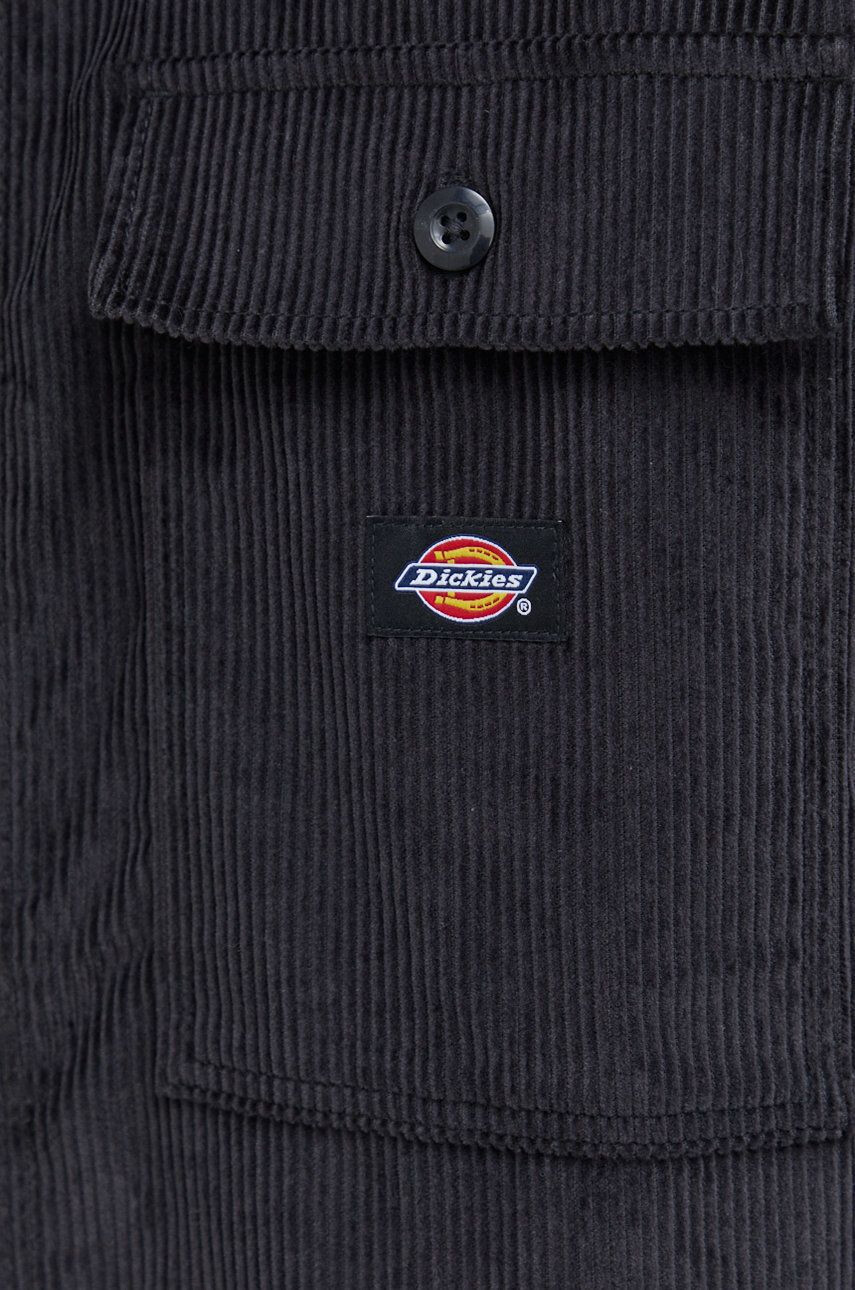 Dickies Памучна риза мъжка в черно със свободна кройка с класическа яка - Pepit.bg