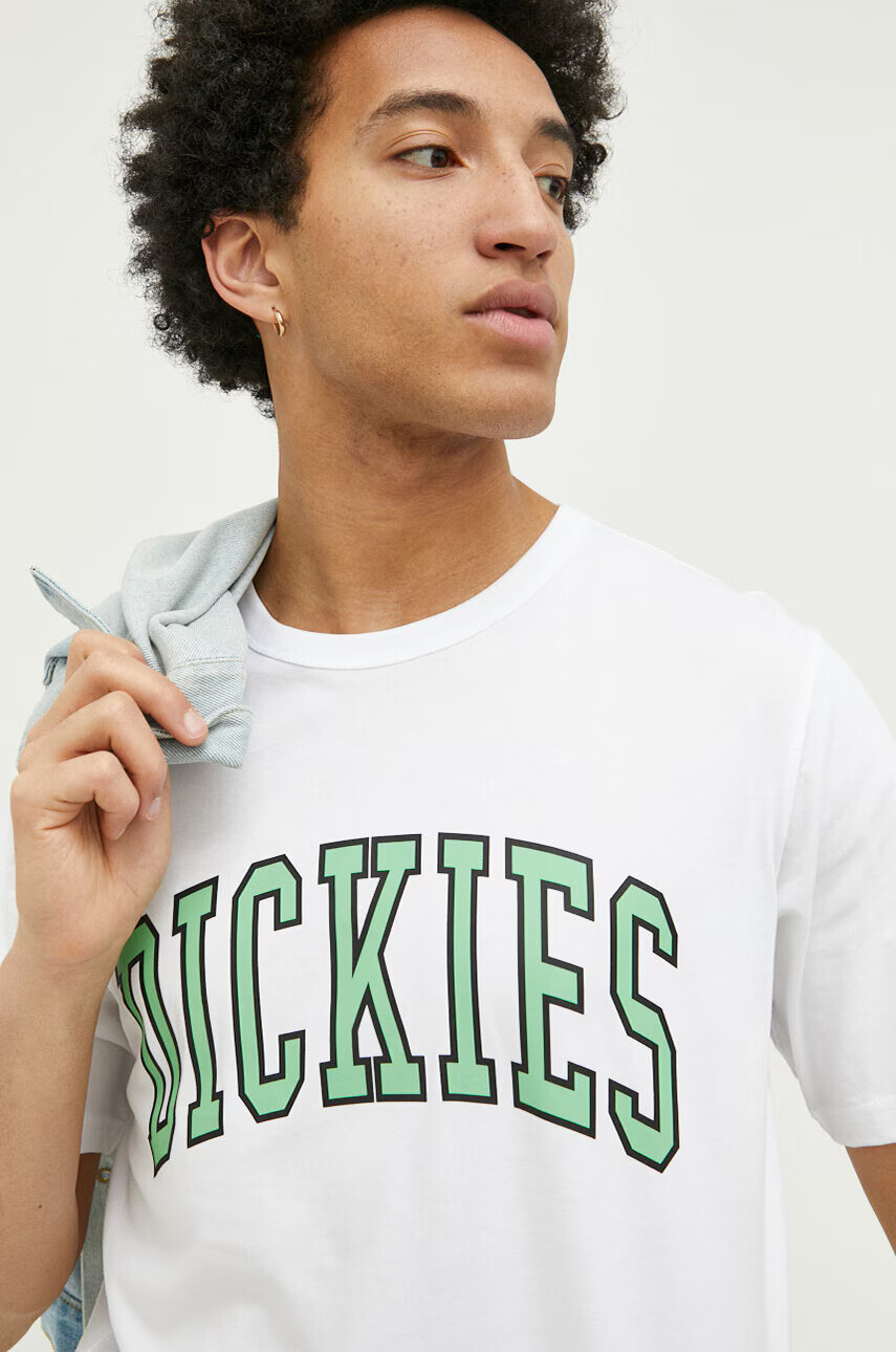 Dickies Памучна тениска в бяло с принт - Pepit.bg